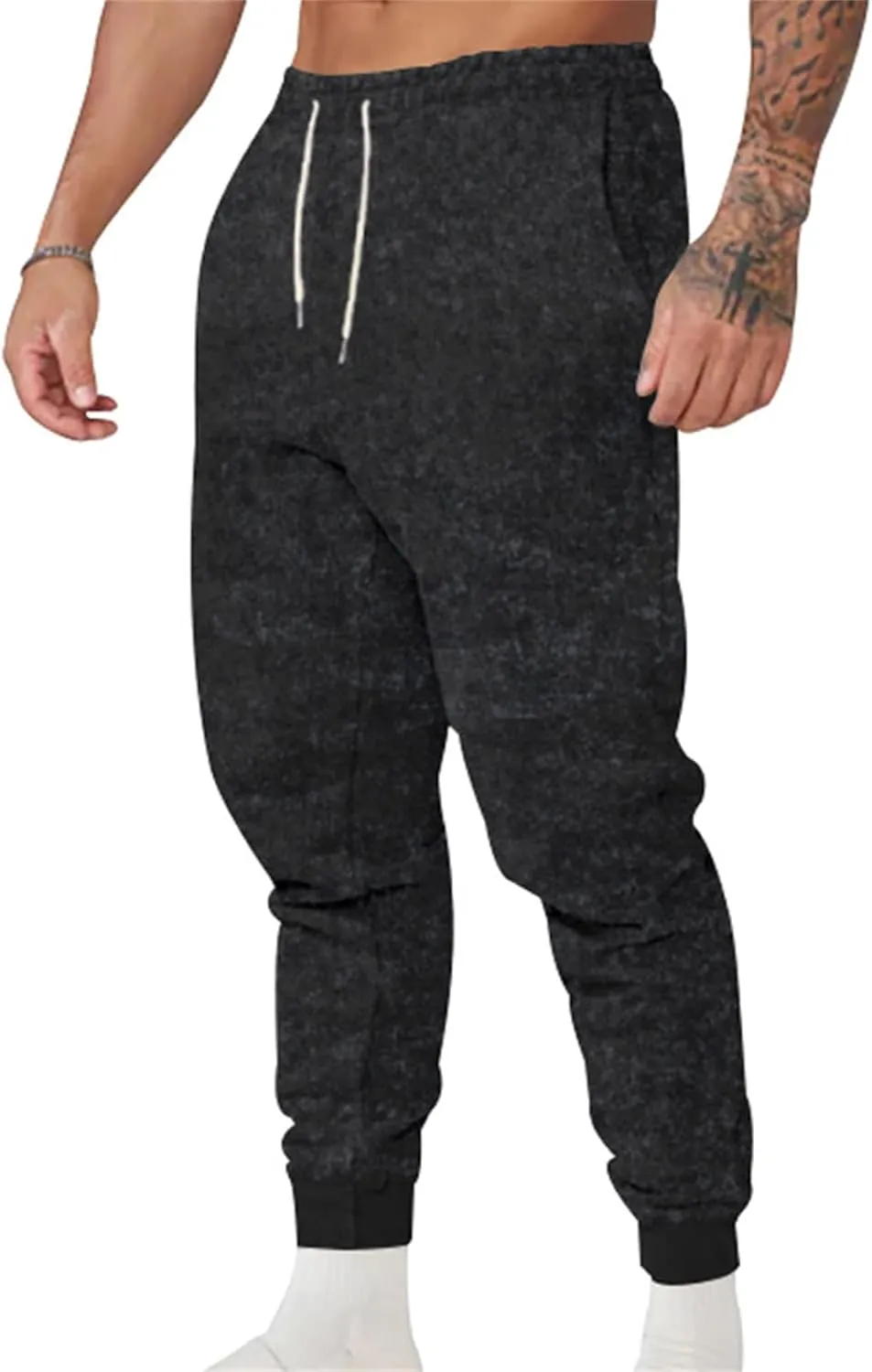 Casual Pants for Men Sports Wide Tube Leg Pants Elastic Mens Pants Slim Fit Spring Autumn