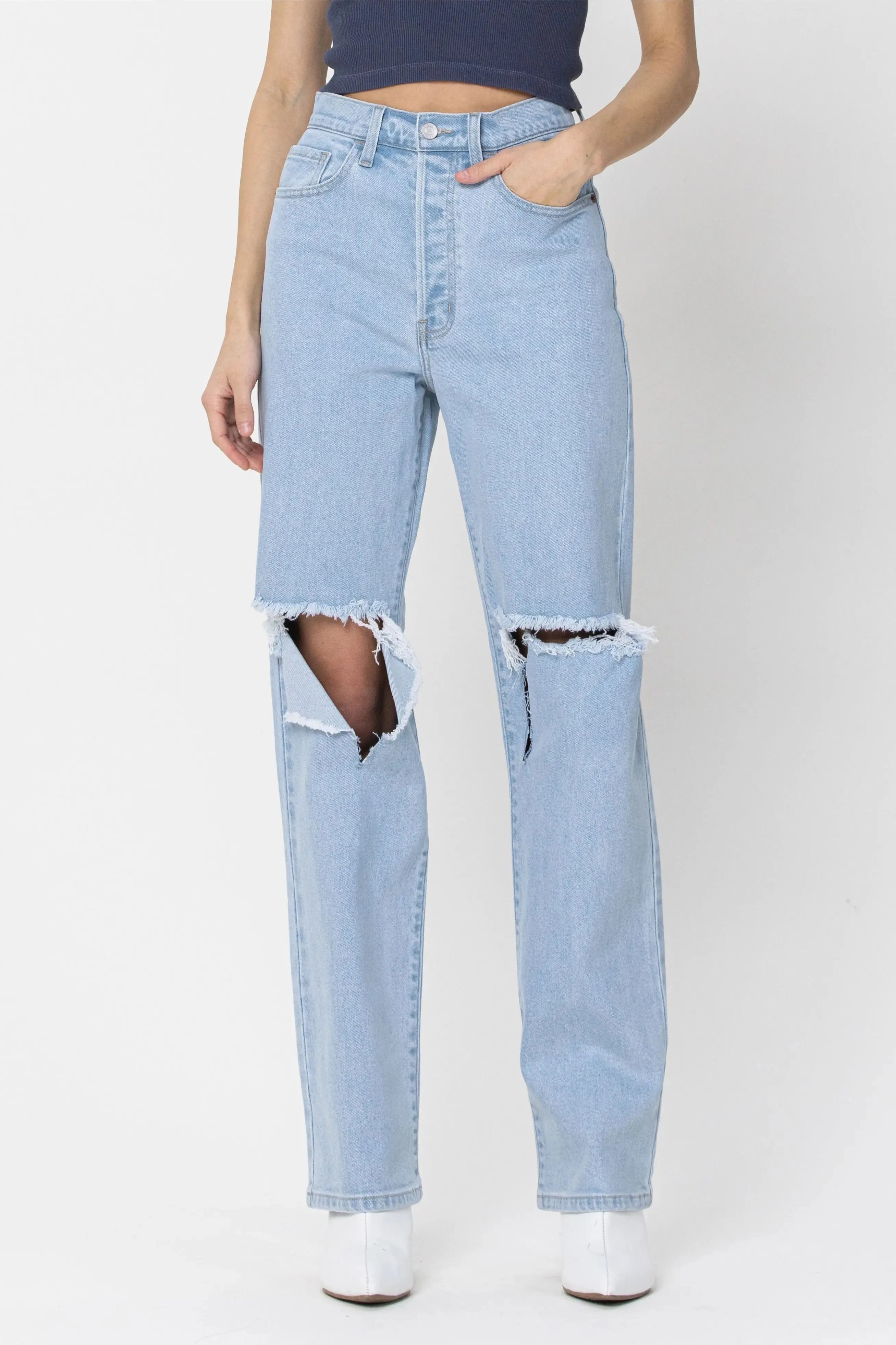 Cello Jeans Super High Rise Destroy Dad Jean  Effortlessly Cool, Comfortably Chic