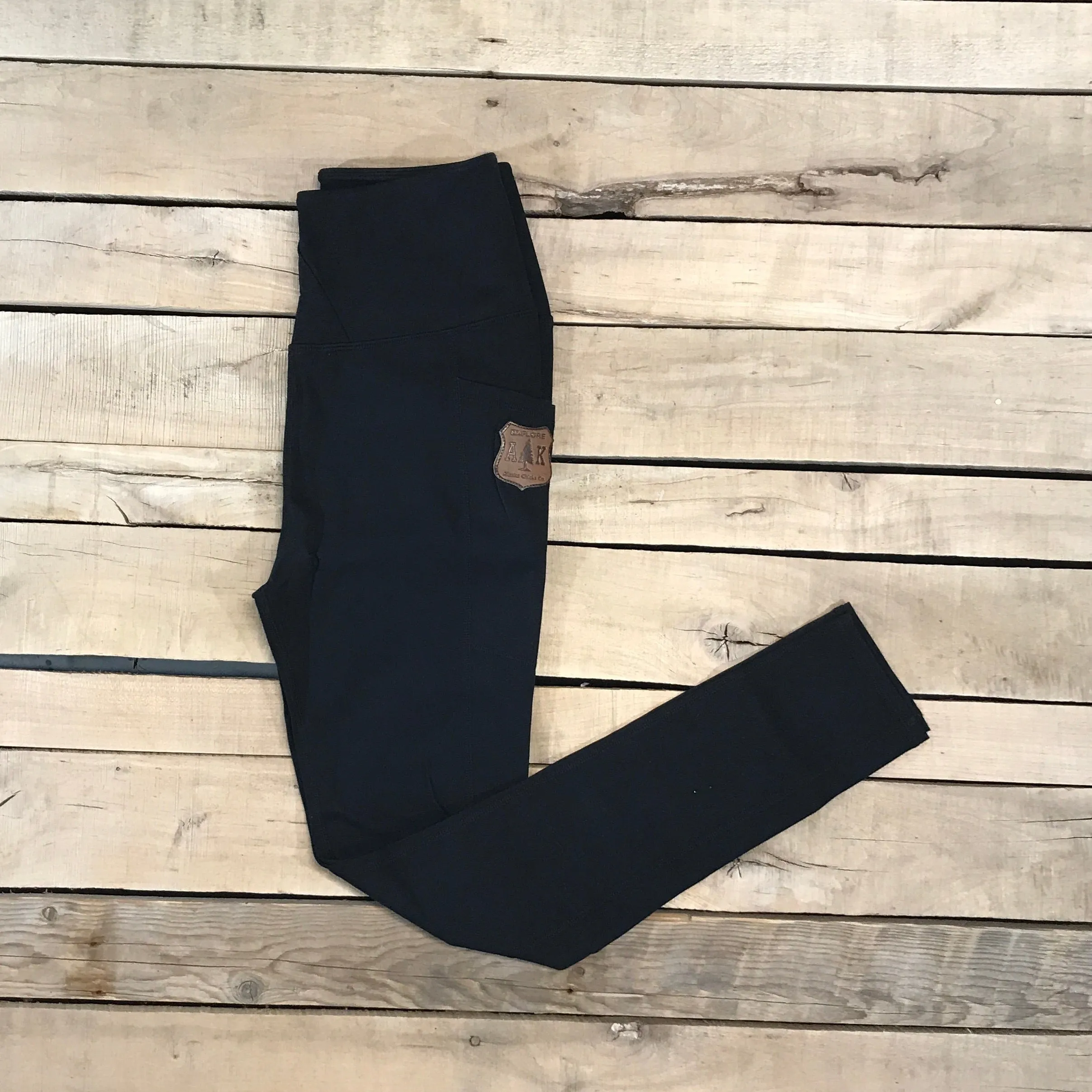 Leather Shield Patch Athletic Leggings
