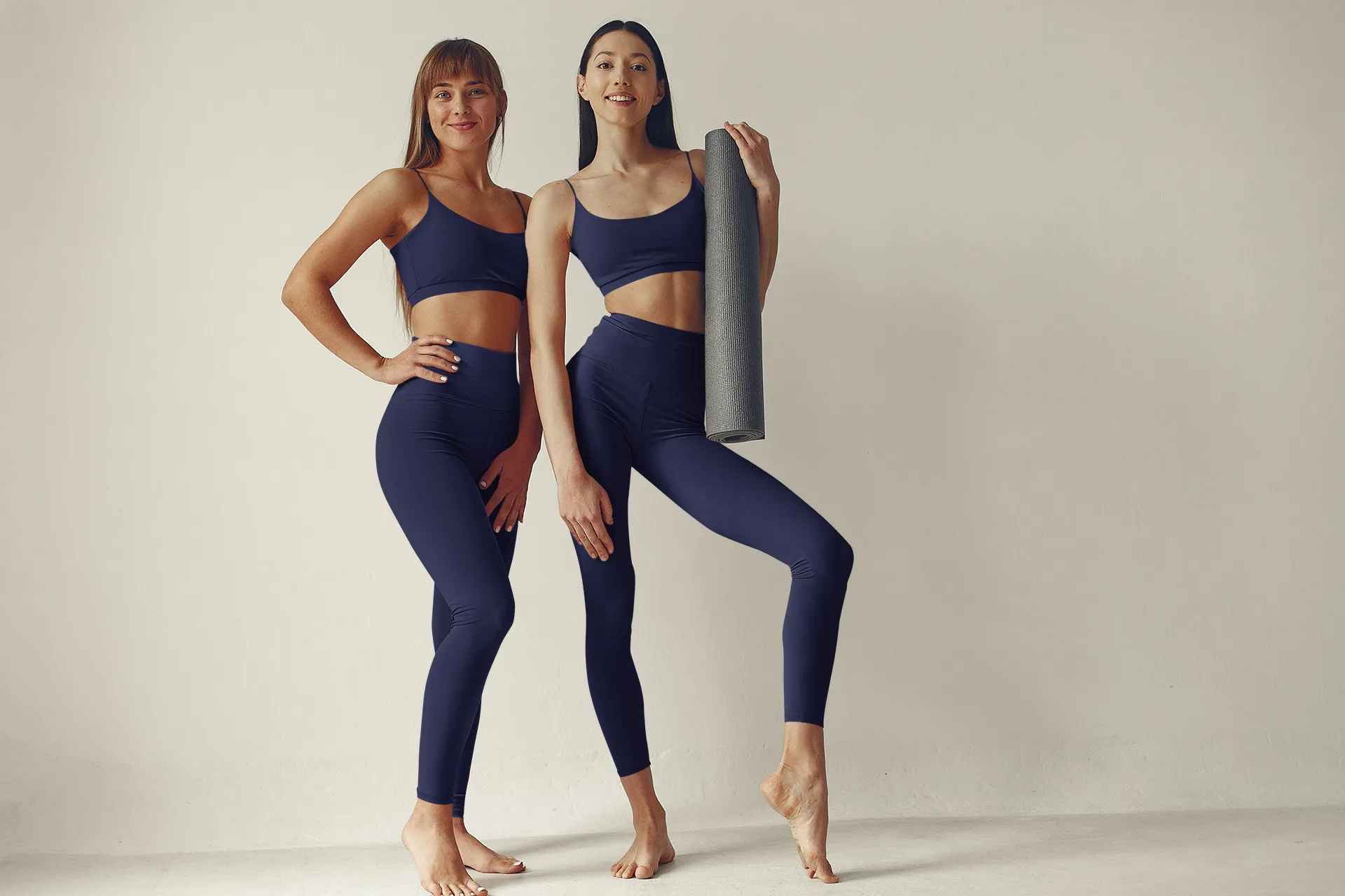 Long Yoga Leggings-Midnight Navy