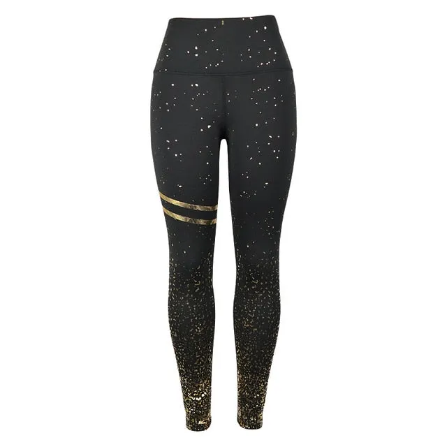 Women Starry Printed Gradient Sport Leggings