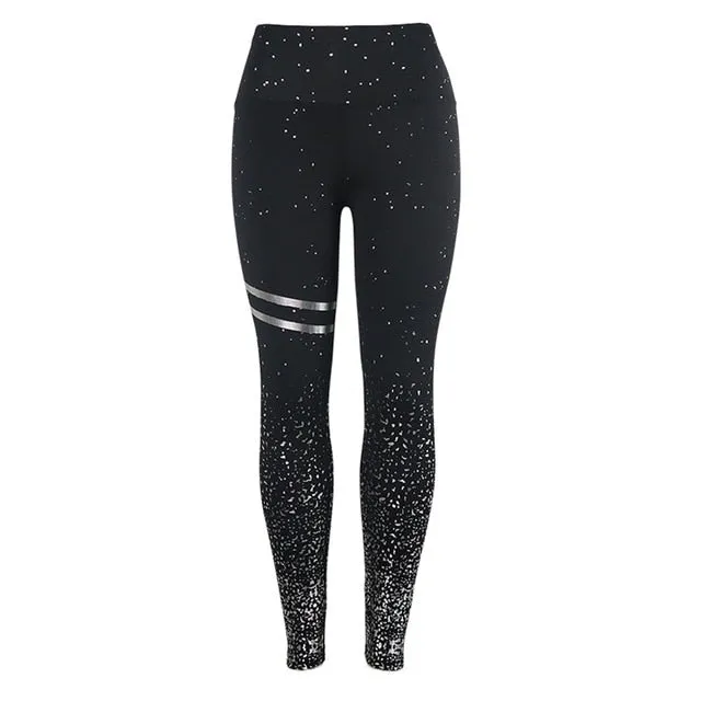 Women Starry Printed Gradient Sport Leggings