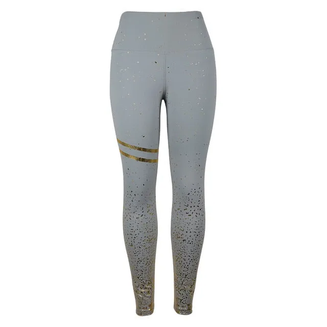 Women Starry Printed Gradient Sport Leggings