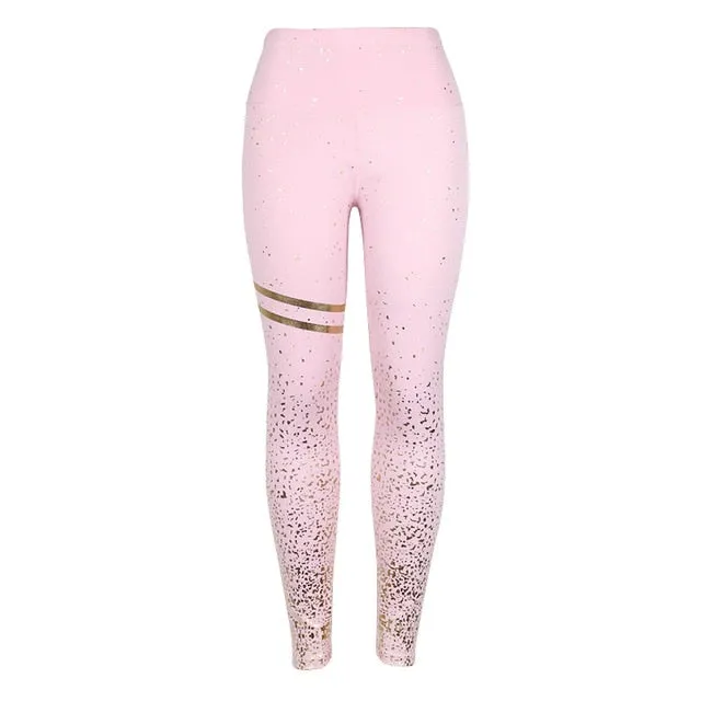 Women Starry Printed Gradient Sport Leggings